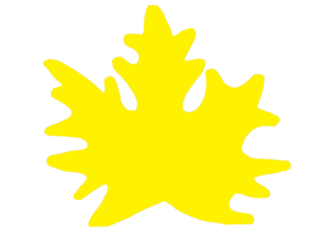 Кленовый лист желтый - шаблон